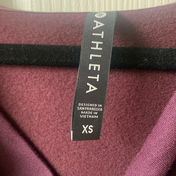 Athleta Purana Wrap assymetrical hem Sweatshirt Hoodie Cabernet/purple XS - Picture 6 of 10